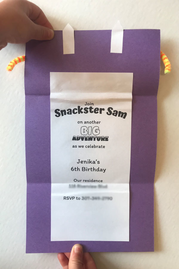 Inside of the Snackster Sam Monster Card